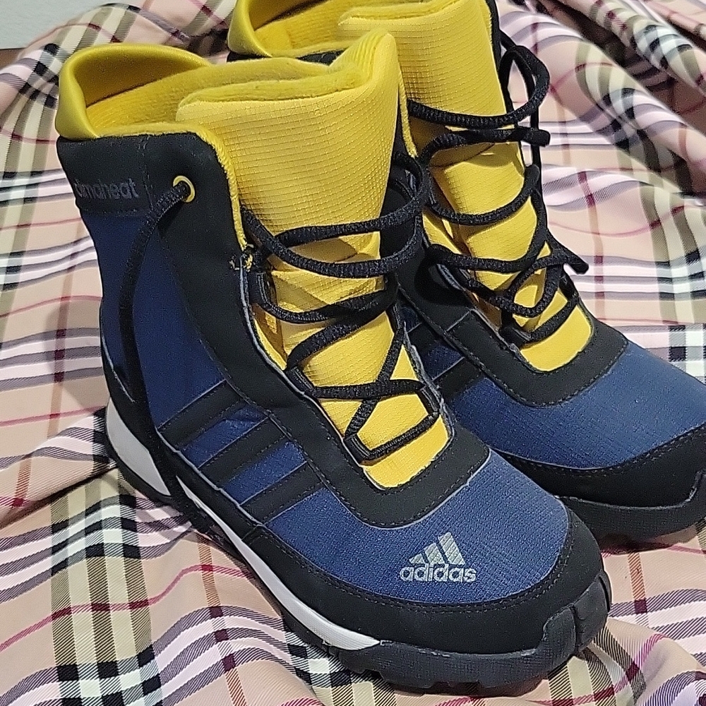 Adidas Blue and Yellow Climaheat High-Top Sneakers